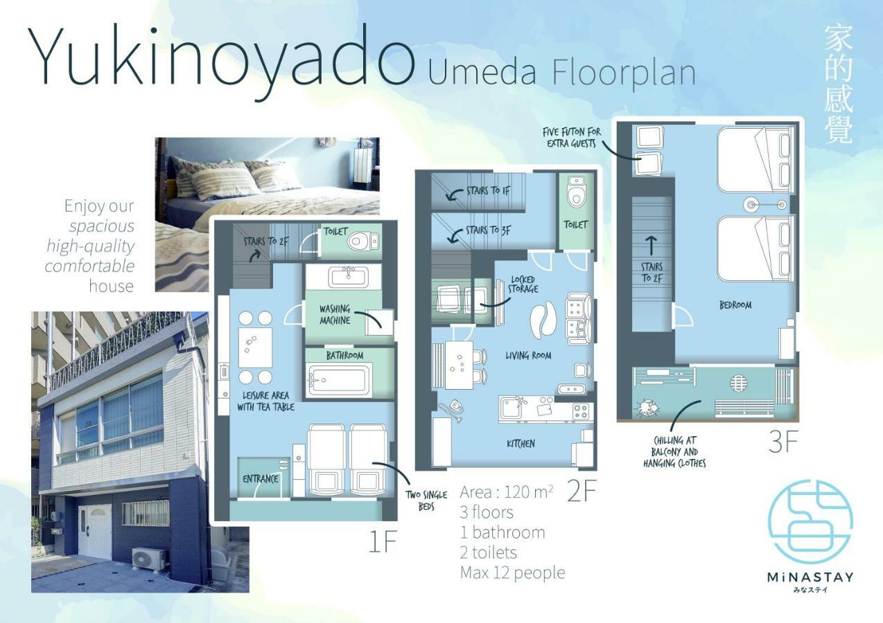 Apartmán Yukinoyado Umeda Ósaka Exteriér fotografie